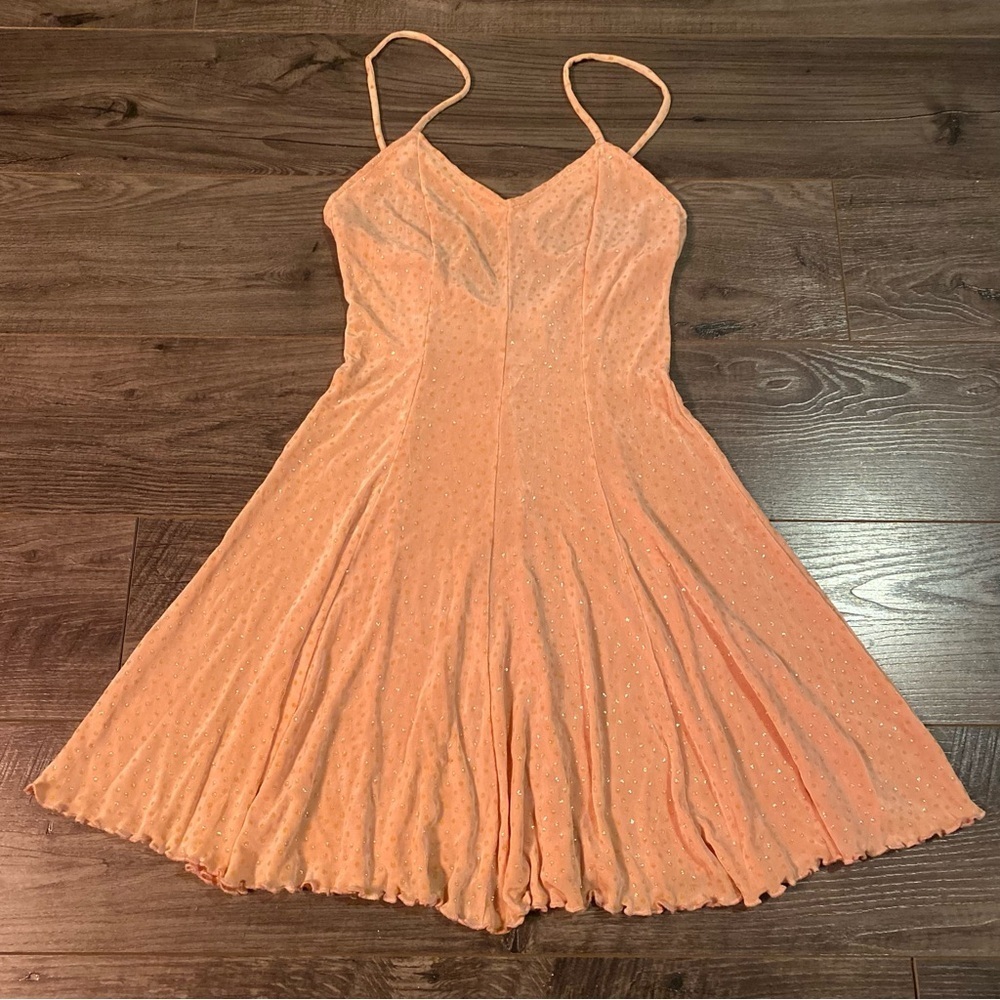 Vintage Lingerie nightie shimmer peach made in Canada by Dalmys